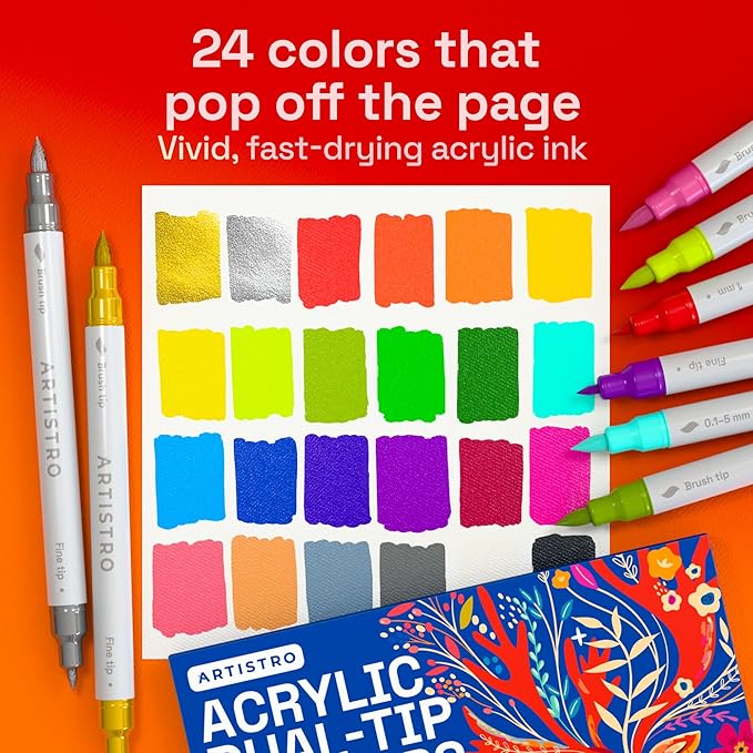 ARTISTRO 24 Acrylic Paint Markers - Image 2