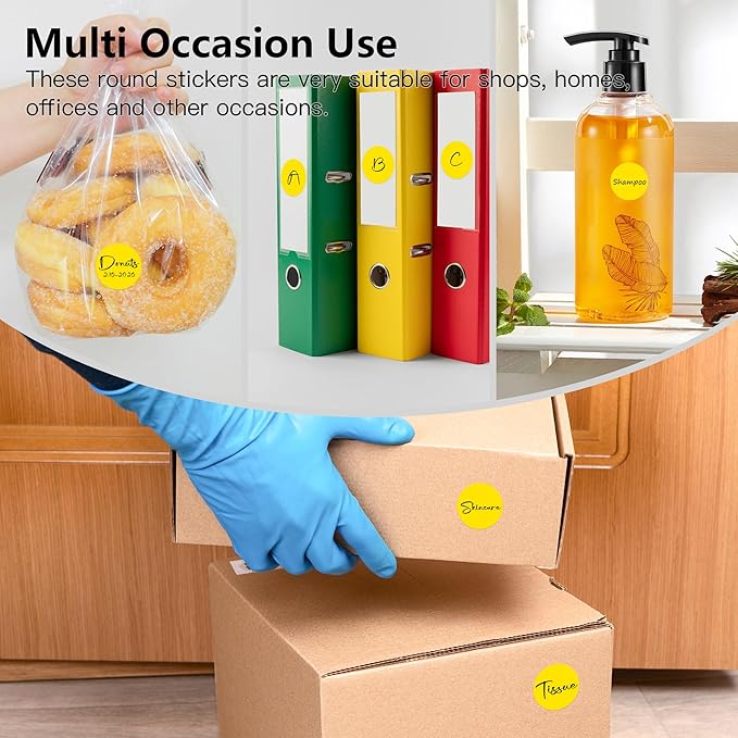 Yellow 1 Inch Round Color Coding Labels - Image 7