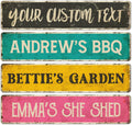 Custom Rustic Sign, Personalized Decor Street Signs Gift, 32x8 Inches, Fade