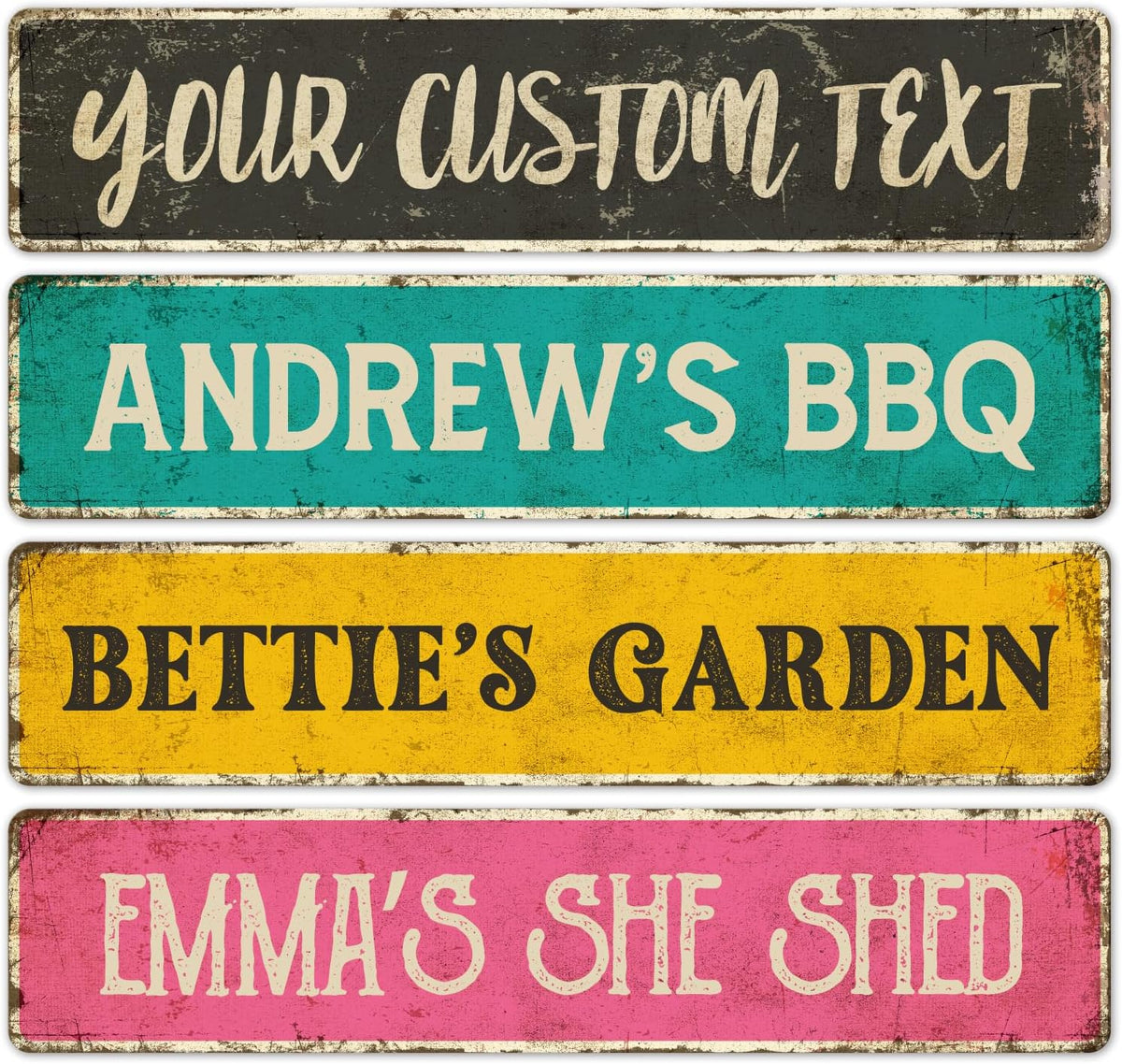 Custom Rustic Sign, Personalized Decor Street Signs Gift, 32x8 Inches, Fade