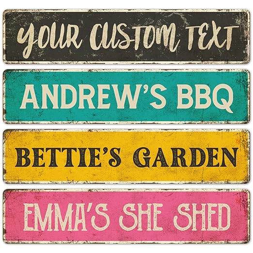 Custom Rustic Sign, Personalized Decor Street Signs Gift, 40x10 Inches by SigoSigns