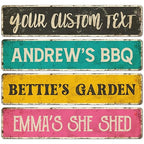 Custom Rustic Sign, Personalized Decor Street Signs Gift, 40x10 Inches by SigoSigns