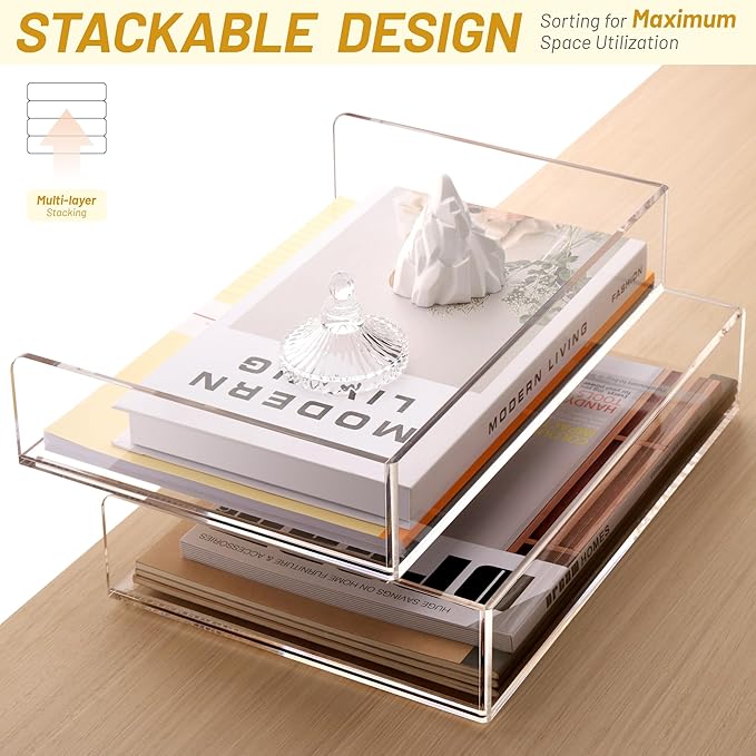 SANRUI Acrylic Paper Tray Organizer - Image 4