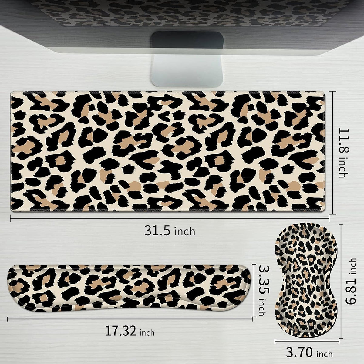 Pretty Mouse Pad and Wrist Rest Set, Extended Desk Mat (31.5" x 11.8&quo...
