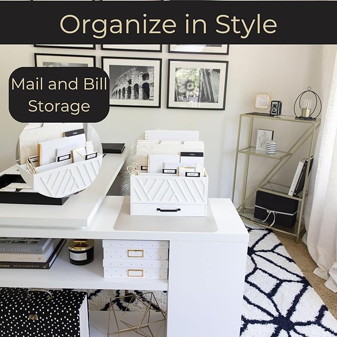 BLU MONACO White Desktop Mail Organizer - Image 2