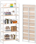 4NM No Assembly 5 Tiers Folding Bookshelf Storage Shelves Vintage Bookcase by 4NM