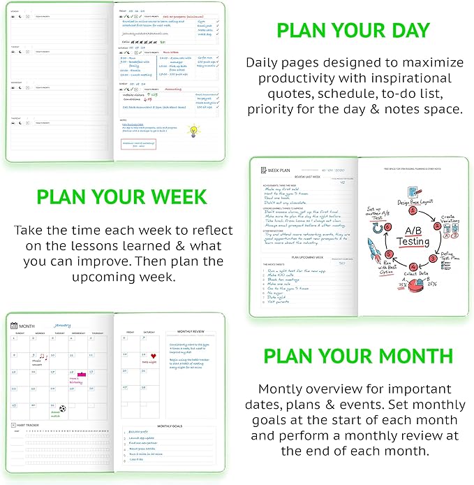 Wyze Planner Undated Daily Planner – 1-Year B5 Productivity Organizer - Image 4