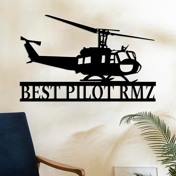 Personalized Metal Airplane Wall Art, Airplane Name Sign, Customized Pilot Name - Image 6