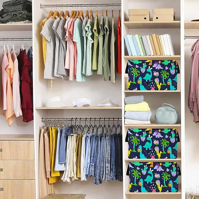 FUULOXE Storage Bin for Shelves Rectangle Closet Baskets Foldable Box - Image 6