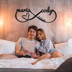 Personalized Valentines Day Metal Wall Sign, Custom Infinity Heart Love Couple - Image 3