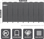 Cocosica 8 Panel Room Divider, 6Ft Folding Privacy Screen, Tall - Image 3