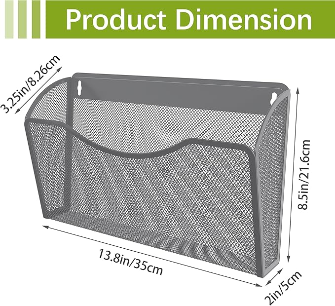 EasyPAG 3 Single Pocket Wall File Organizer, Mesh Hanging File Folder Organizer - Image 4