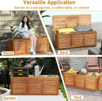 relax4life deck box acacia wood, 46 gallon backyard, package contents