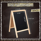 Henoyso 2 Pcs 16" x 10" Small Chalkboard Easel Tabletop Chalkboard Signs Menu - Image 2