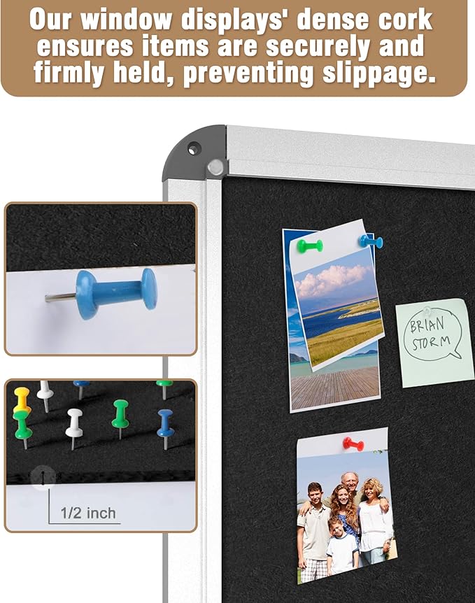 Mifuro 28"x26" Enclosed Bulletin Board, Lockable Weather-Resistant Aluminum - Image 6