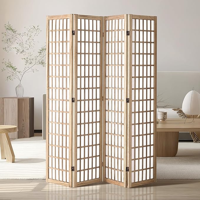 VEVOR Room Divider, 4 Panel Japanese Room Divider, Folding Privacy Screen Indoor by VEVOR