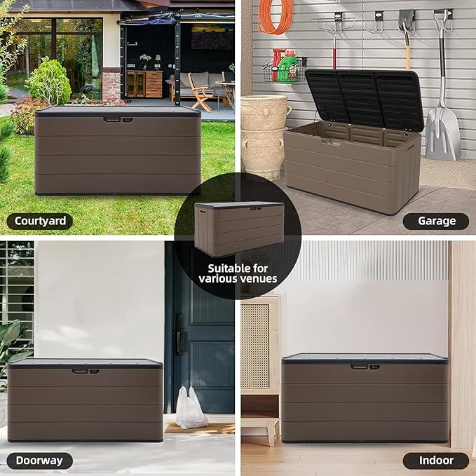TARKARI Premium Pro Edition 100 Gallon Lockable Resin Deck Box, Waterproof & - Image 5
