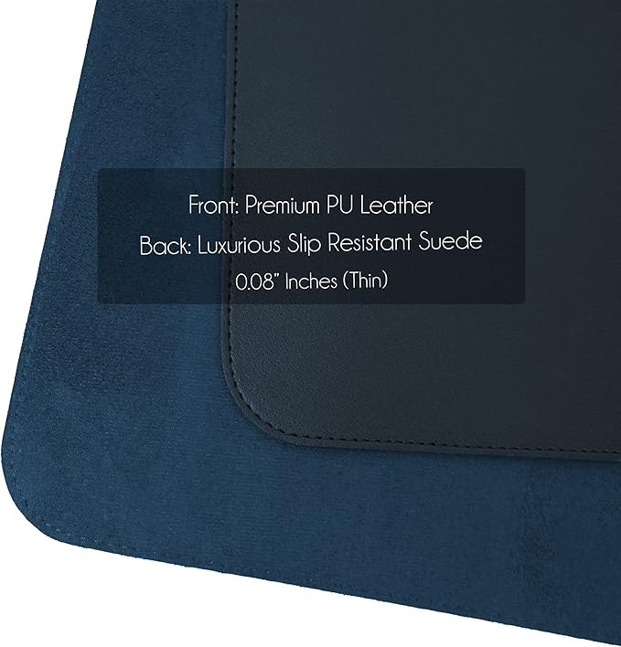 Vine Creations PU Leather Desk Pad, Dark Blue - Image 4