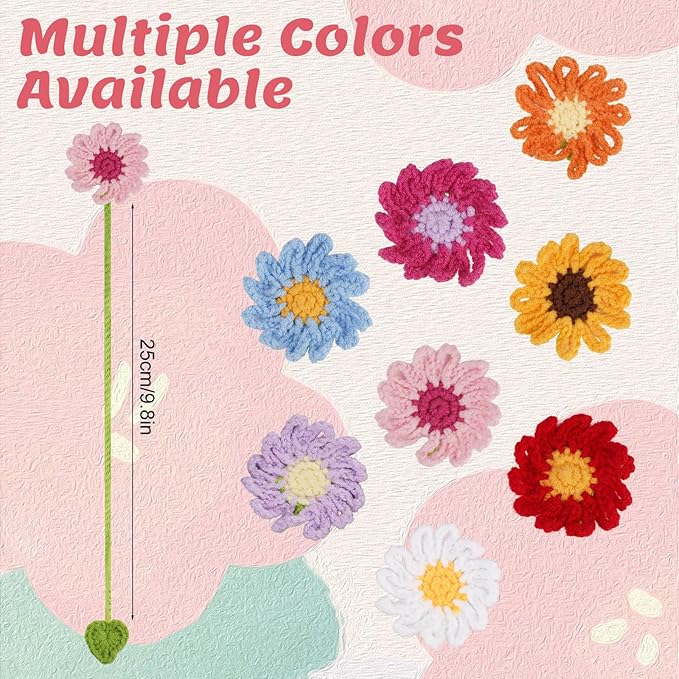 Crochet Bookmarks for Women & Book Lovers, Cute Flower Page Markers for - Image 2