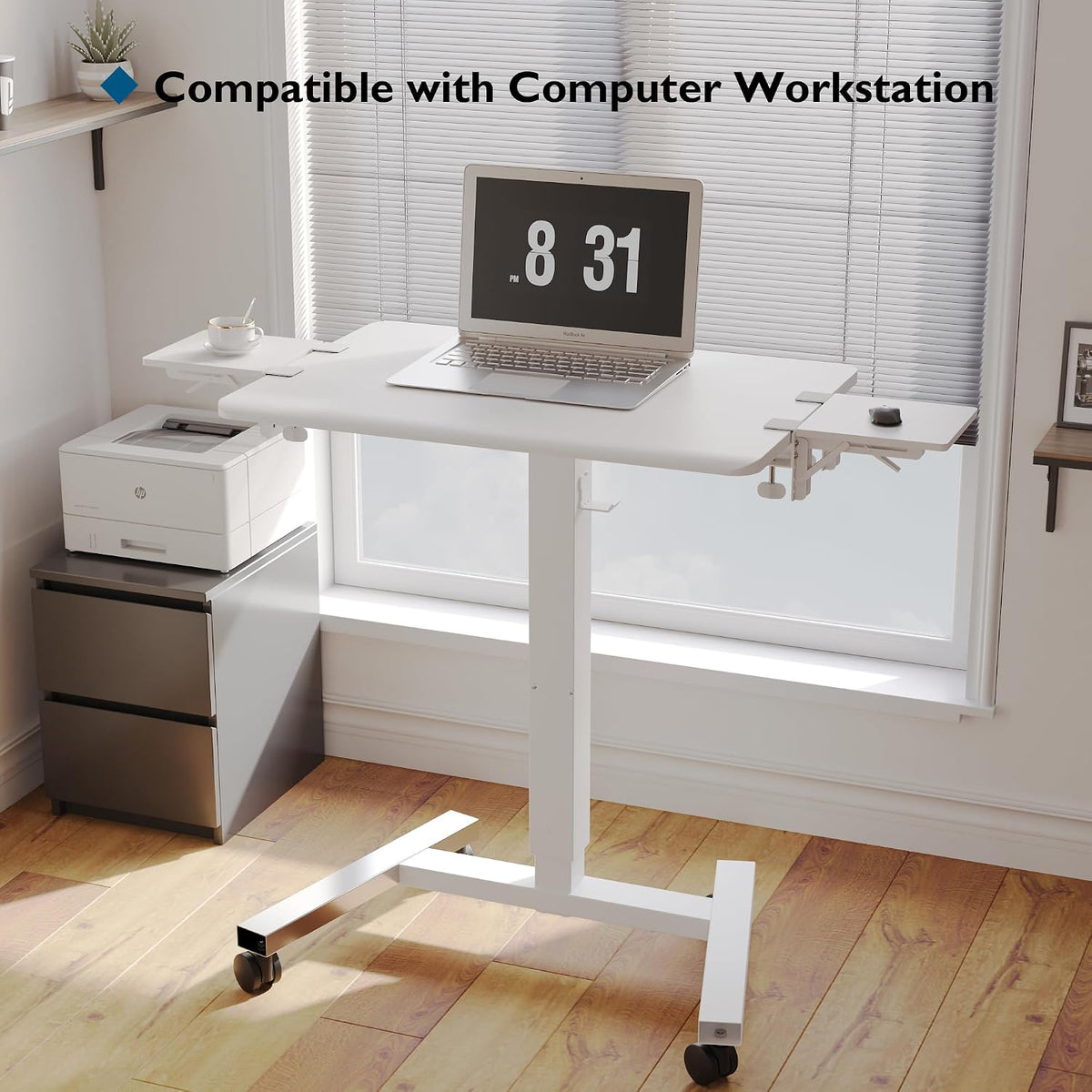 BONTEC Ergonomic Desk Extender Tray, 9.5"x9.1" Table Mount Arm Wris...