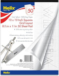Helix - 100% Rag Vellum Paper Pad - 1 Inch Equals 10x10 Grid - 8.5 Inch x 11 by MapedHelixUSA
