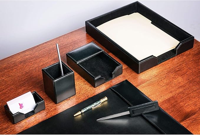 DACASSO Bonded Leather Desk Set - Image 3
