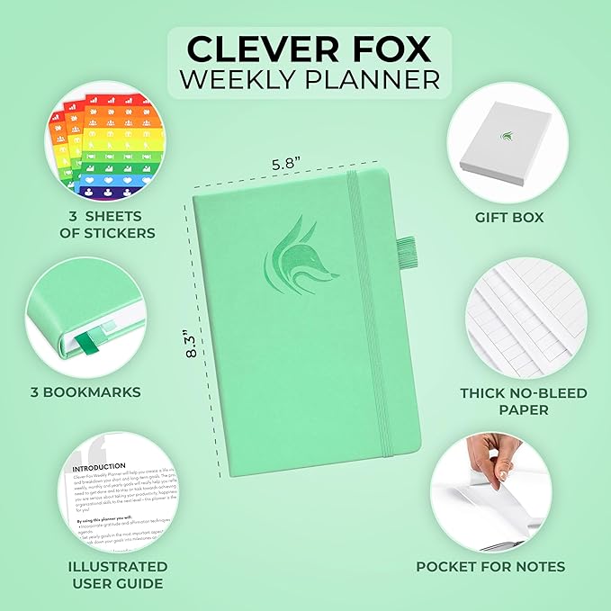 Clever Fox Planner – Undated Weekly & Monthly Planner - Image 2
