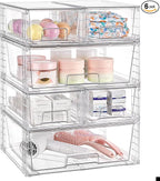 Vtopmart Clear Stackable Storage Drawers Set of 6, Easily Assemble Acrylic by Vtopmart
