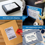 OnlineLabels 8.5" x 5.5" Half-Sheet Shipping Labels - Matte - 500 Sheets | Permanent Adhesive, Blank Rectangle Labels, Inkjet & Laser Compatible, Ideal for FBA, FedEx, USPS, & UPS Shipping