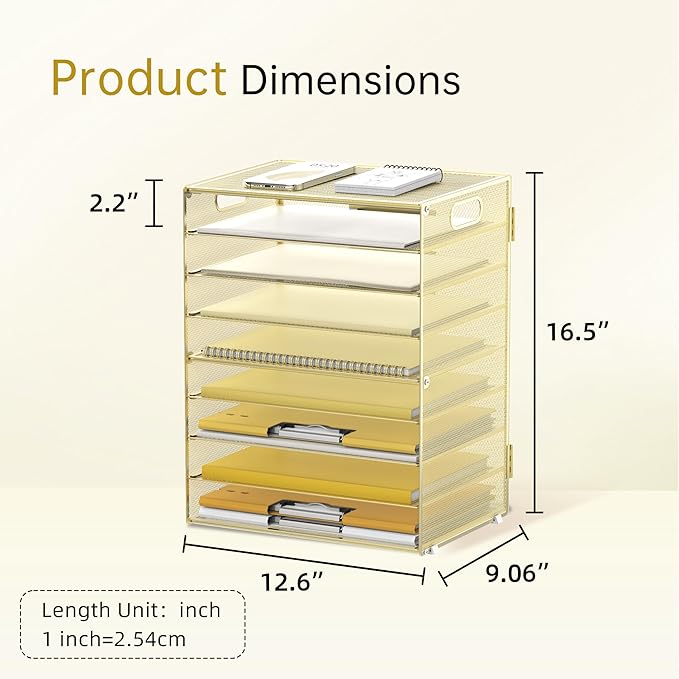 DALTACK 9-Tier Paper Letter Tray Desk Organizer - Image 4
