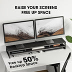 Fenge Dual Monitor Stand for Desk, 42.5in Large Monitor Riser for 2 Monitors - Image 4
