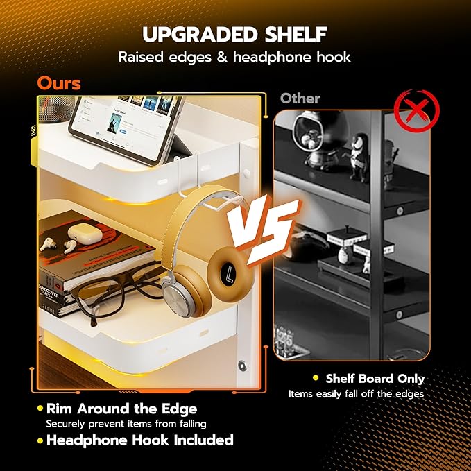 ARES WING 2-Tier Clamp On Desk Shelf, 16 inch Adjustable Above or Under Desk - Image 5