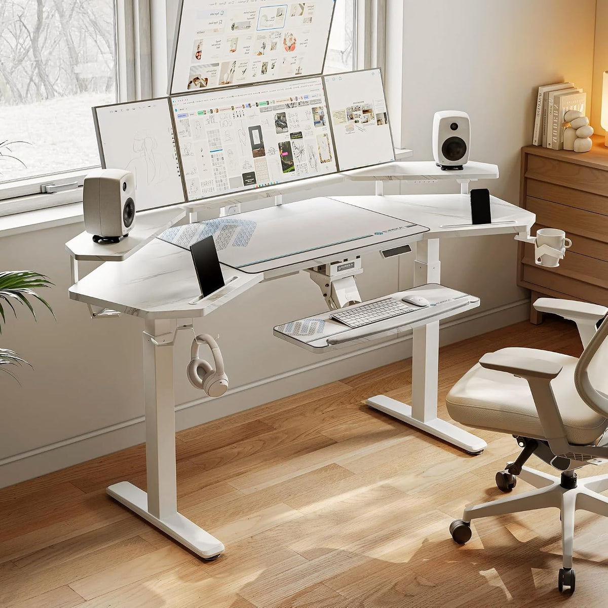 EUREKA ERGONOMIC Gaming Desk, 72" Electric Standing Desk, Dual Motor