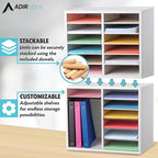 AdirOffice Wooden Adjustable Literature Organizer, 12 Compartment Office Mailbox - Image 3