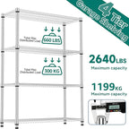 M MZG 4 Tiers Shelf Metal Storage Shelves 2640 lbs Steel Storage Shelving - Image 9