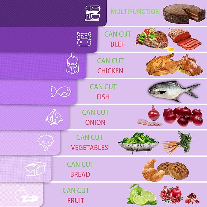 ZVP Plastic Cutting Boards for Kitchen, Flexible Cutting Mats, Gradient Purple - Image 5