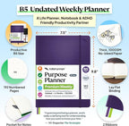 Roterunner Purpose Planner Notebook B5 7.5”x9.8” Undated 2026 Daily Weekly and - Image 2