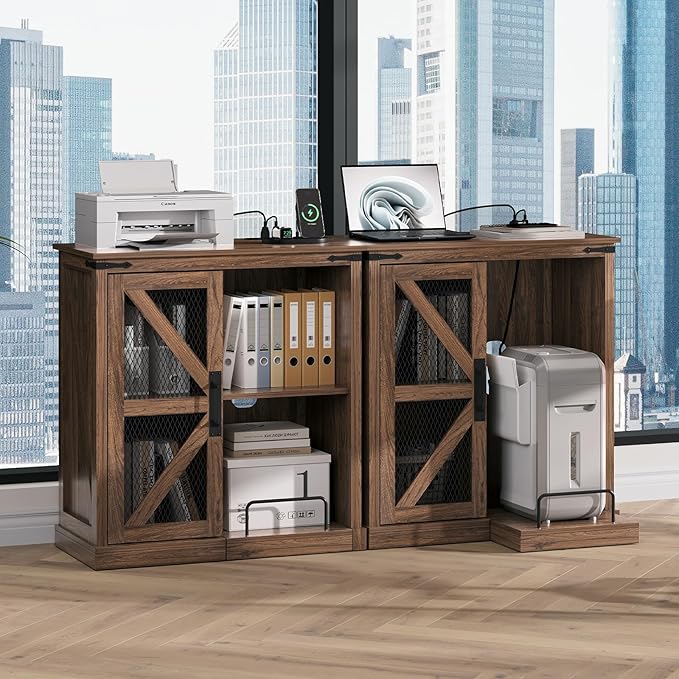 JOINICE, Printer Stand with Storage, File Cabinet with Socket and USB Charging - Image 6