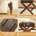 baveke foldable ottoman foot rest for chair, small, front angle view
