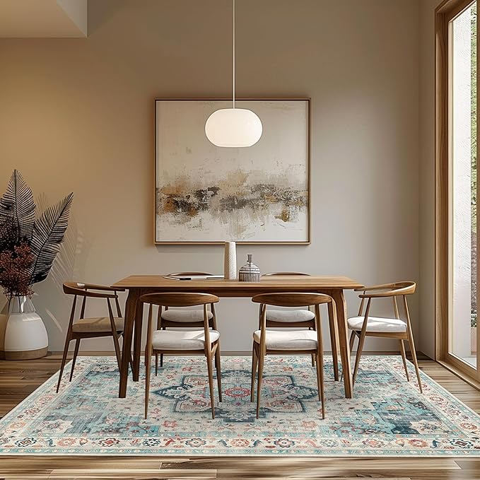 GENIMO 9x12 Area Rugs for Living Room, Machine Washable Non Slip Rugs, Low Pile - Image 5