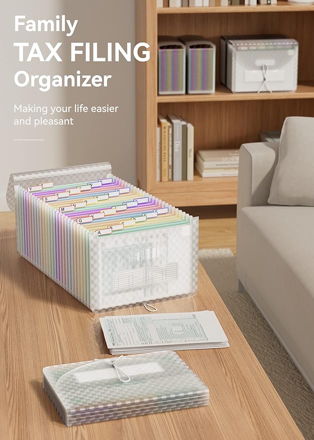ABC life 26 Pockets Accordian File Folder Organizer Letter Size Expanding File - Image 6