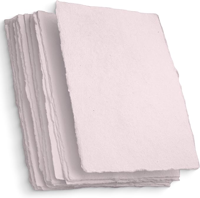Wanderings Handmade Pink Deckle Edge Blank Paper - Image 5