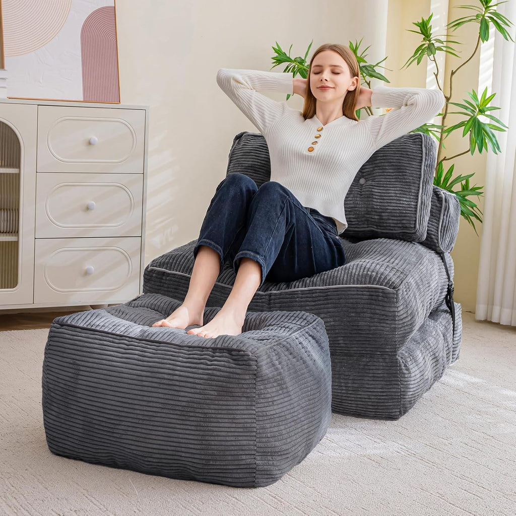 higogogo square stuffed pouf ottoman, corduroy poufs with, package contents
