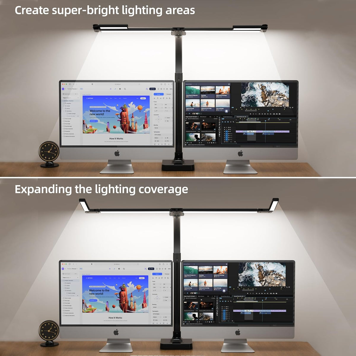 LED Desk Lamp for Home Office, Eye-Caring Desk Light with Remote,Adjustable F...