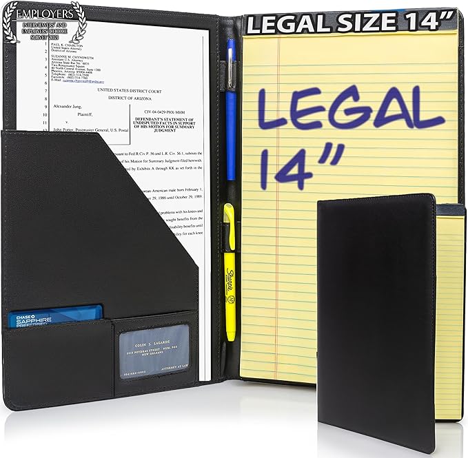 Legal Size Padfolio, 8.5 x 14 Inch Portfolio Folder by Stradfield