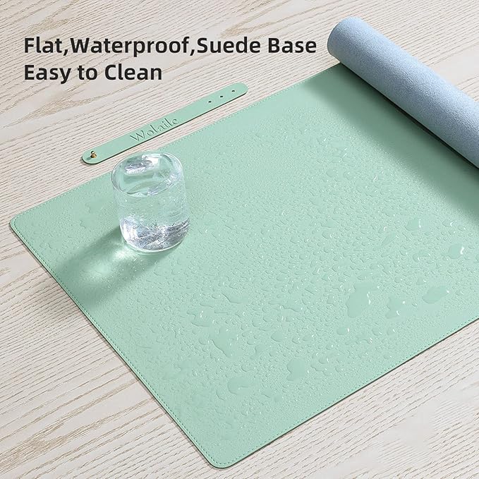 Wolaile PU Leather Desk Pad, 36x17 in Large Computer Desk Mat, Waterproof - Image 3