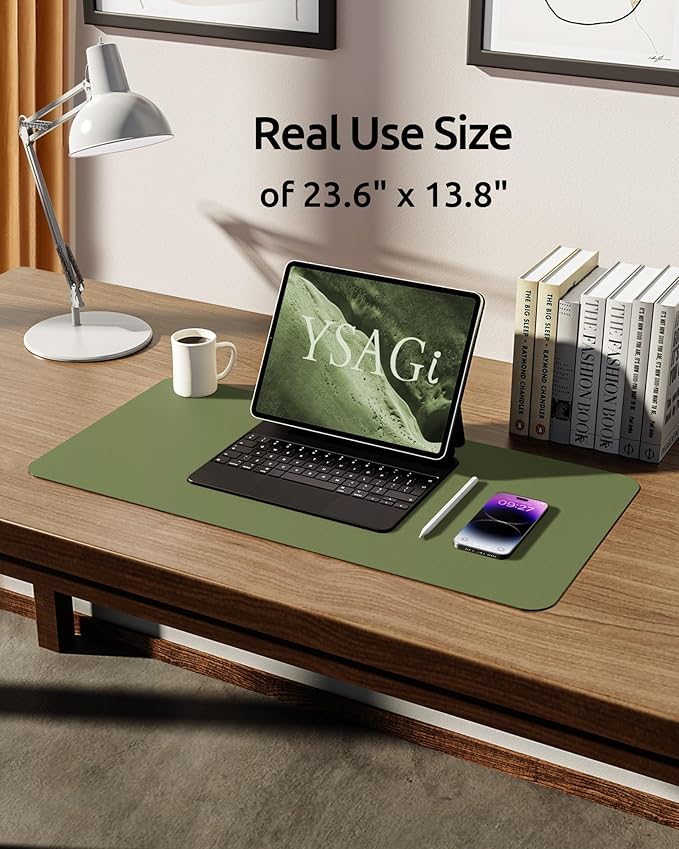 YSAGi Leather Desk Protector, Office Mat, Large Mouse Mat, Non-Slip PU Leather - Image 5