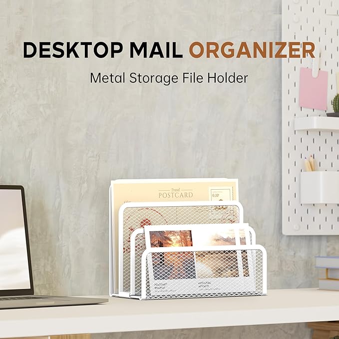 SUPEASY Mail Organizer for Desk, Mesh Metal Mail Holder Countertop - Image 5