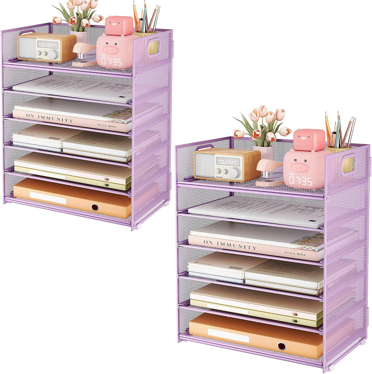 Subekyu 6-Tier Desk Paper Organizer, Desktop File Letter Tray