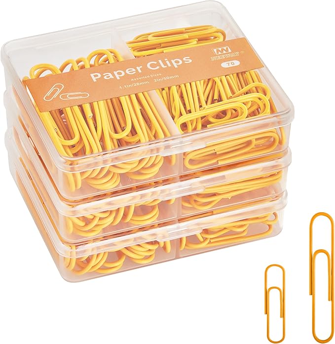 NEEWAY Colorful Paper Clips Assorted Sizes, Small and Large Paper Clips by NEEWAY